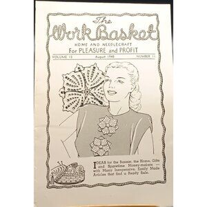 Vintage August 1948 The WorkBasket Magazine Home & Needlecraft Vol 13 No 11 Croc
